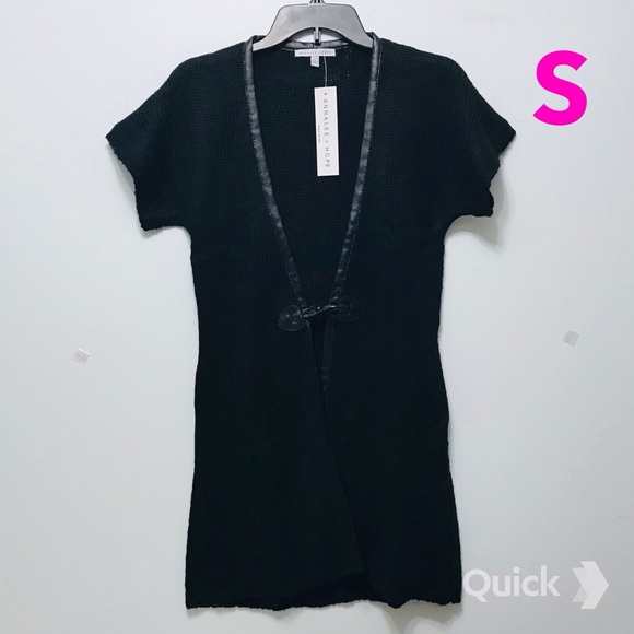 NWT Annalee + Hope Black Sweater w/ Button Buckle - Picture 2 of 9